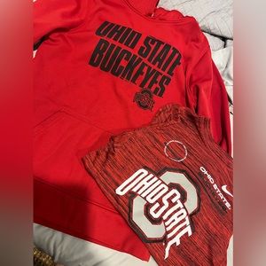 Boys XL (10/12) Ohio State hoodie and dri fit shirt jersey